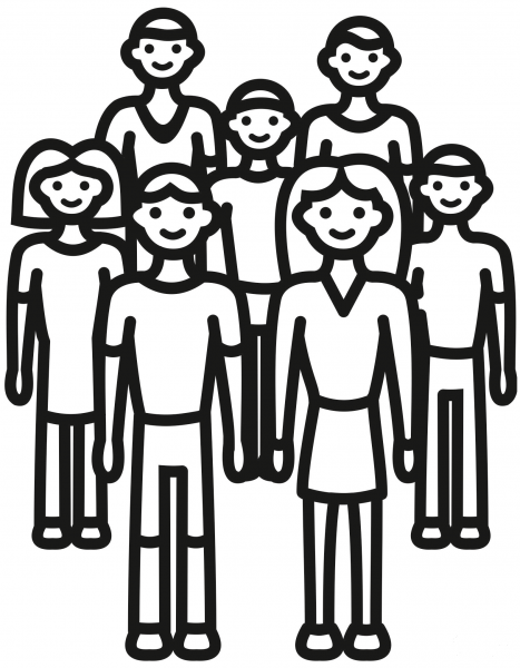 Crowd coloring page image