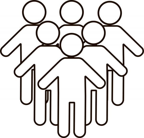 Crowd coloring page image