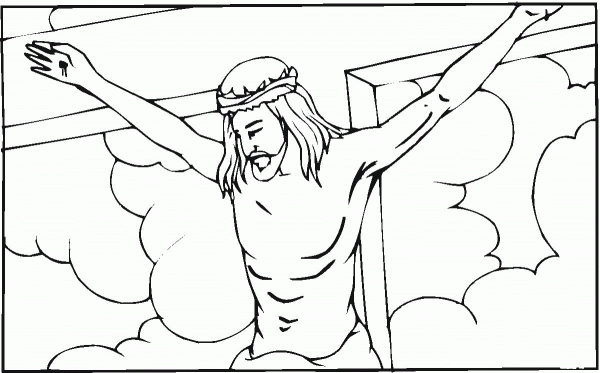 Crucified Christ coloring page image