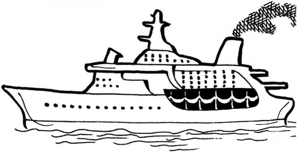 Cruise On The Sea  coloring page image