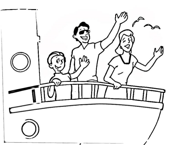 Cruise Ship  coloring page image