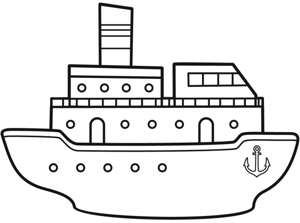 Cruise Ship coloring page image