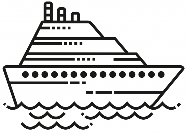 Cruise Ship coloring page image