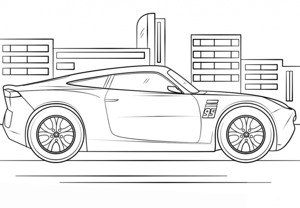 Cruz Ramirez from Cars 3 coloring page image