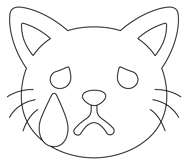 Crying Cat Emoji coloring page image