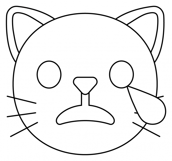 Crying Cat Emoji coloring page image