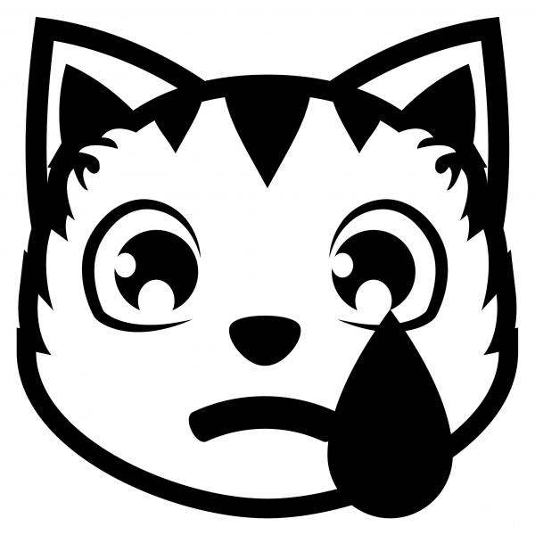 Crying Cat Emoji coloring page image