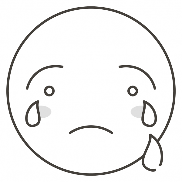 Crying Face coloring page image
