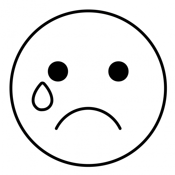 Crying Face Emoji coloring page image