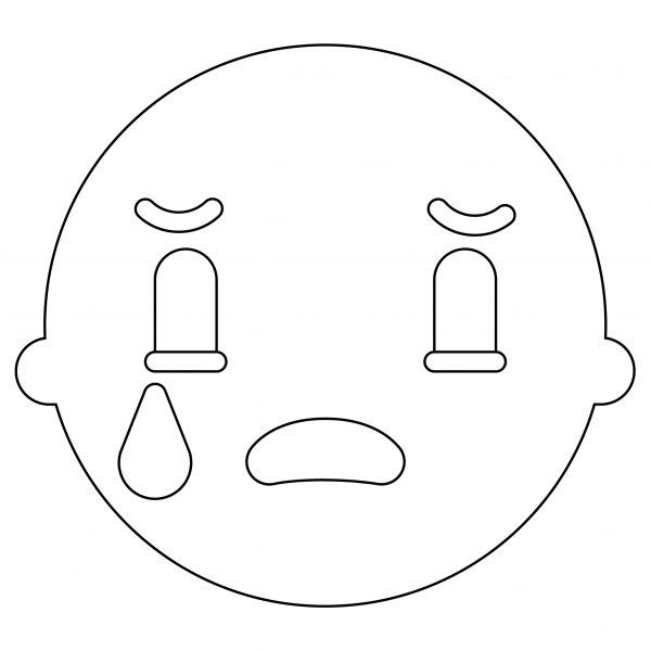 Crying Face Emoji coloring page image