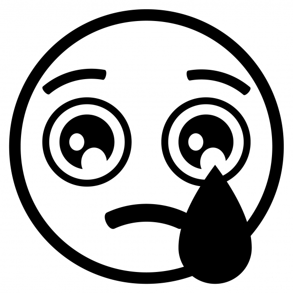 Crying Face Emoji coloring page image