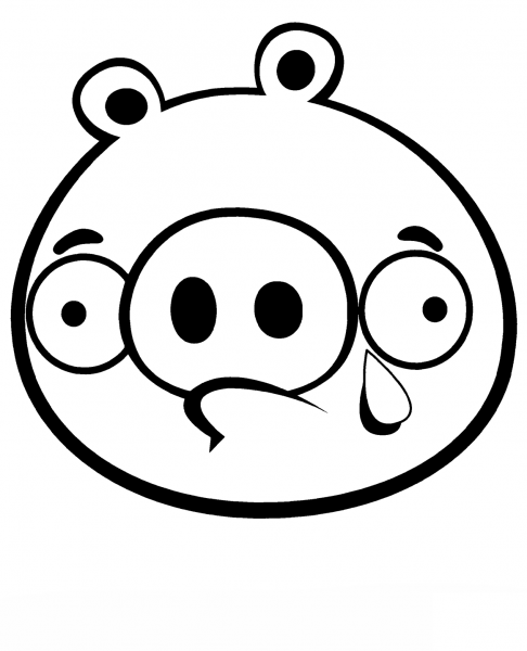 Crying Minion Pig coloring page image