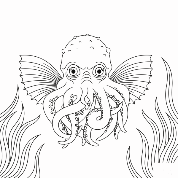 Cthulhu coloring page image