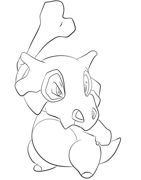 Cubone coloring page image