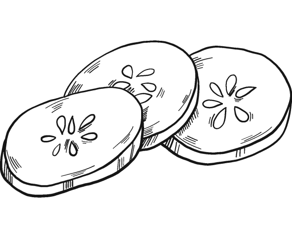 Cucumber Slices coloring page image