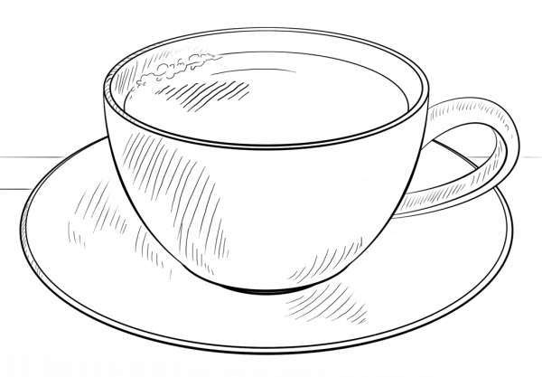 Cup of Coffee coloring page image