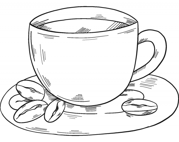 Cup of Coffee coloring page image