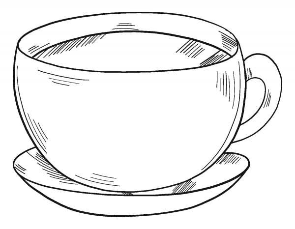 Cup of Coffee coloring page image