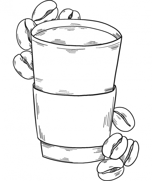Cup of Coffee coloring page image