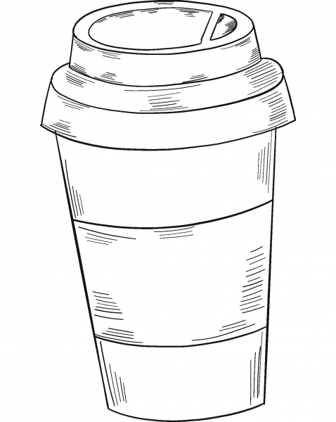Cup of Coffee coloring page image