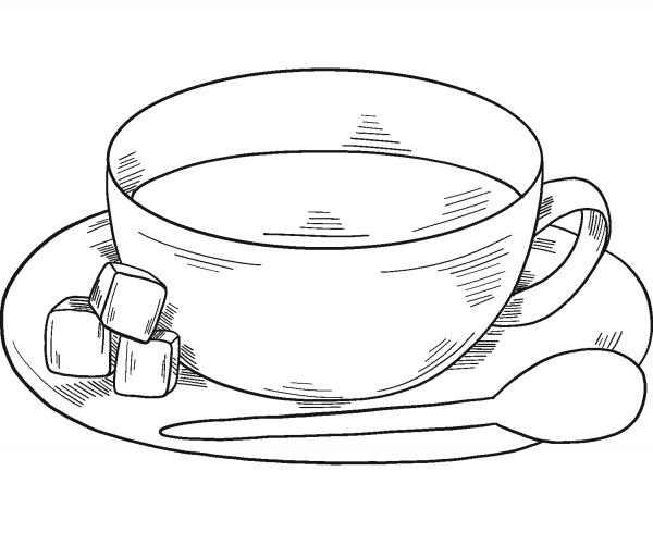 Cup of Tea coloring page image
