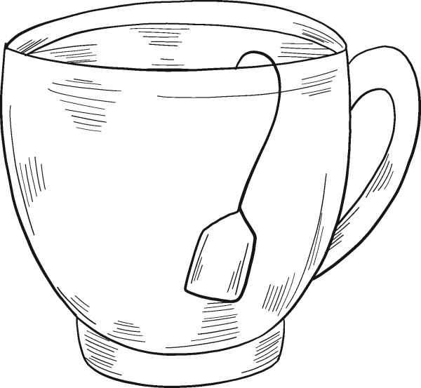 Cup of Tea coloring page image