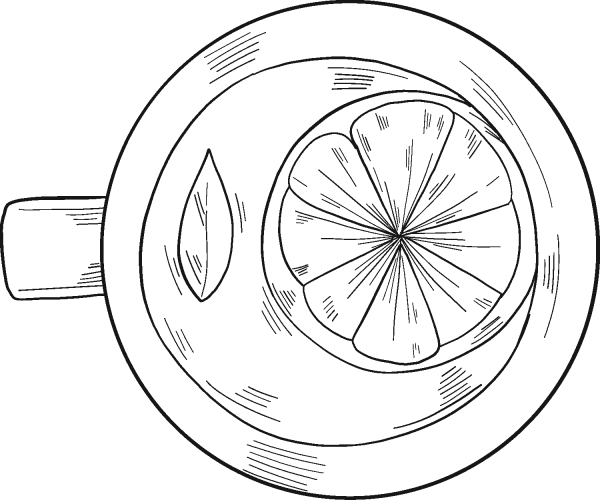 Cup of Tea with Lemon coloring page image