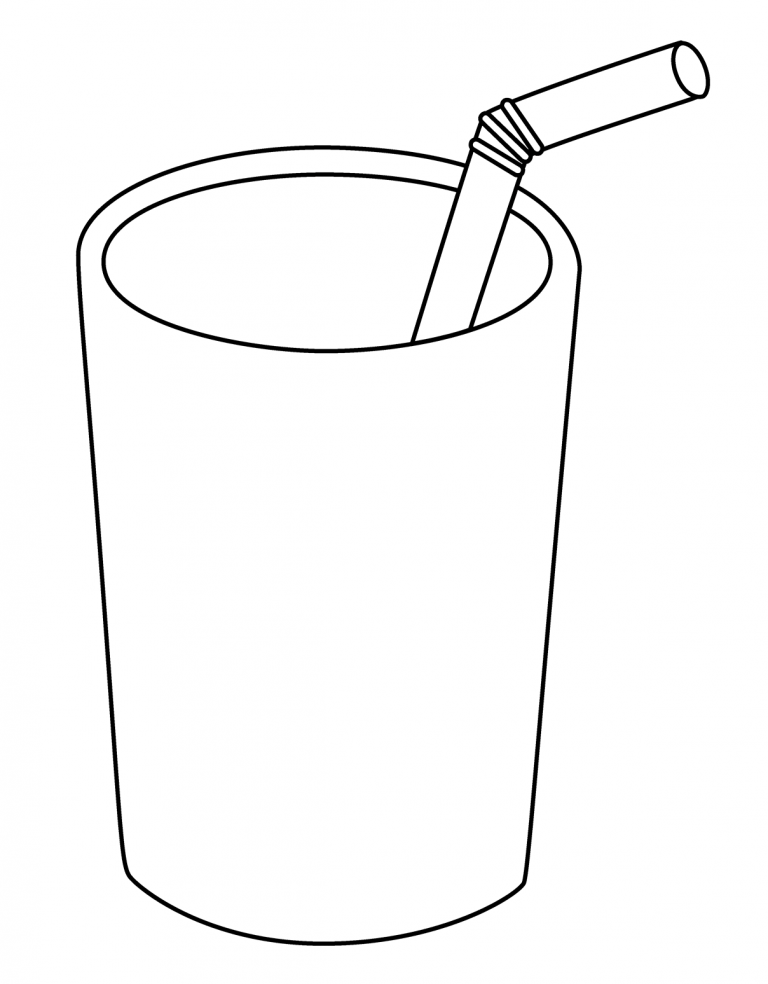 Cup with Straw Emoji coloring page - ColouringPages