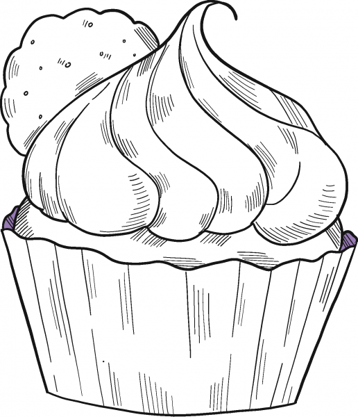 Cupcake coloring page image