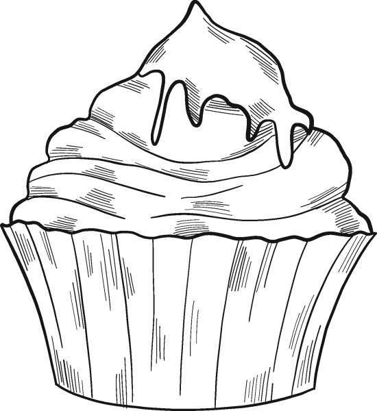 Cupcake coloring page image