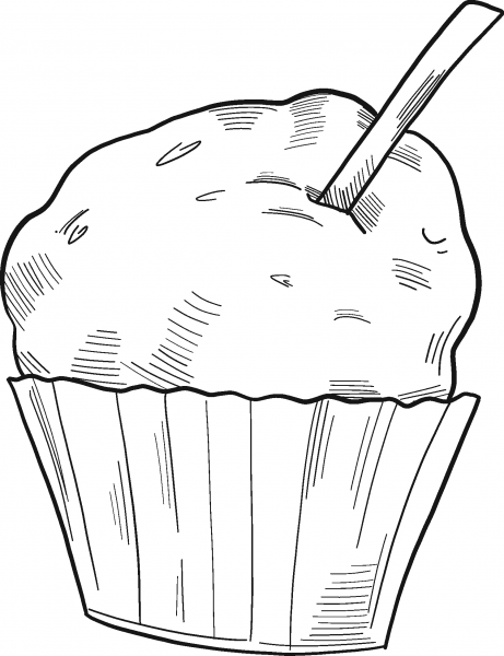 Cupcake coloring page image