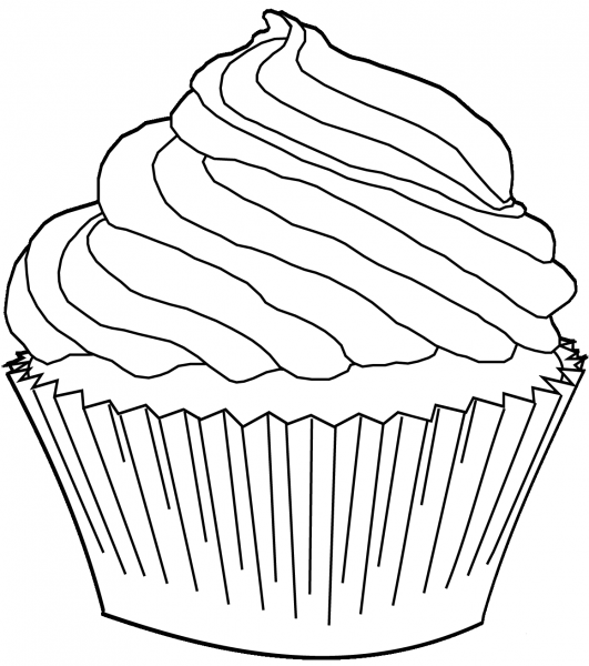 Cupcake coloring page image