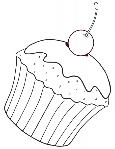 Cupcake coloring page image