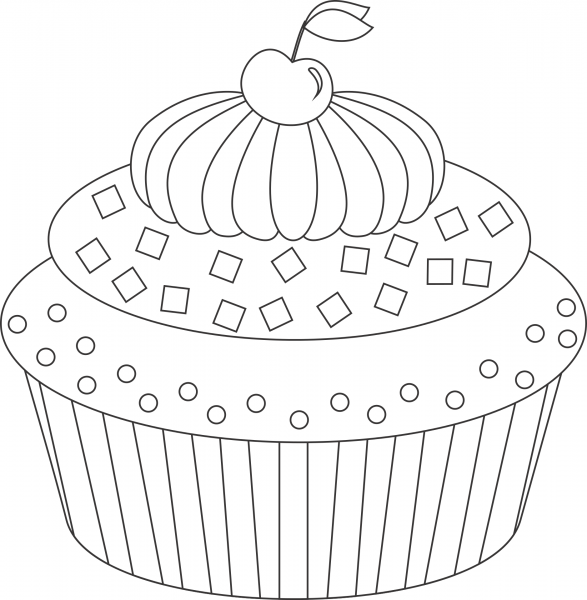 Cupcake coloring page image