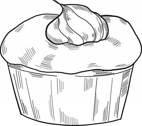 Cupcake coloring page image