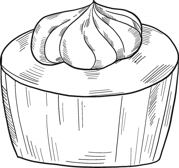 Cupcake coloring page image