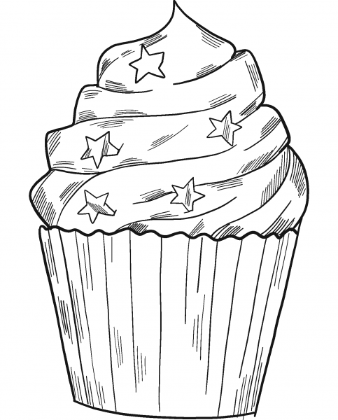 Cupcake coloring page image