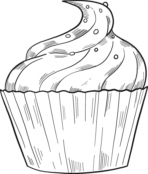 Cupcake coloring page image
