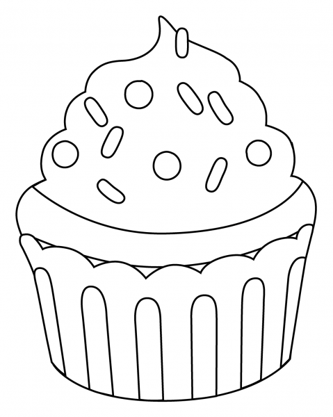 Cupcake Emoji coloring page image