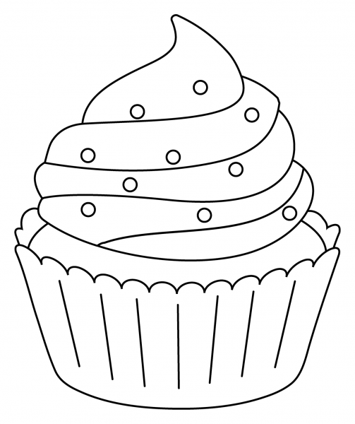 Cupcake Emoji coloring page image