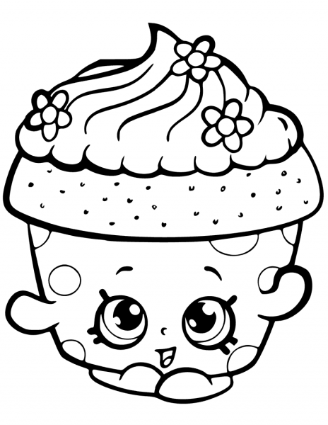 Cupcake Petal Shopkin coloring page image