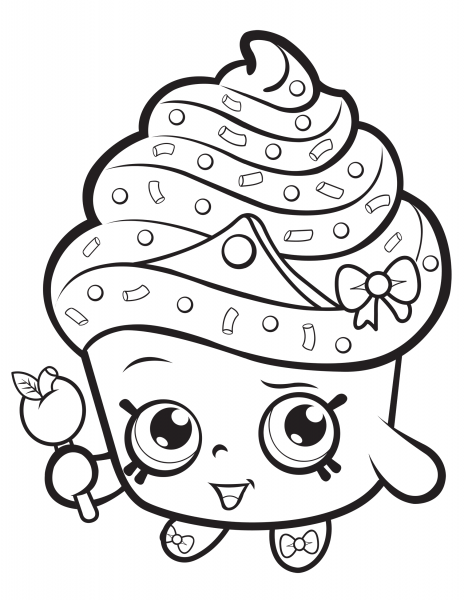 Cupcake Queen Shopkin coloring page image