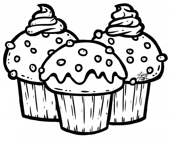 Cupcakes coloring page image