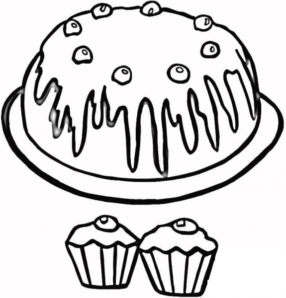 Cupcakes coloring page image