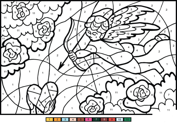 Cupid Angel Color by Number image