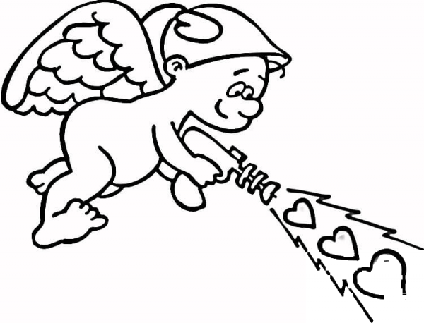 Cupid Brings Love   coloring page image