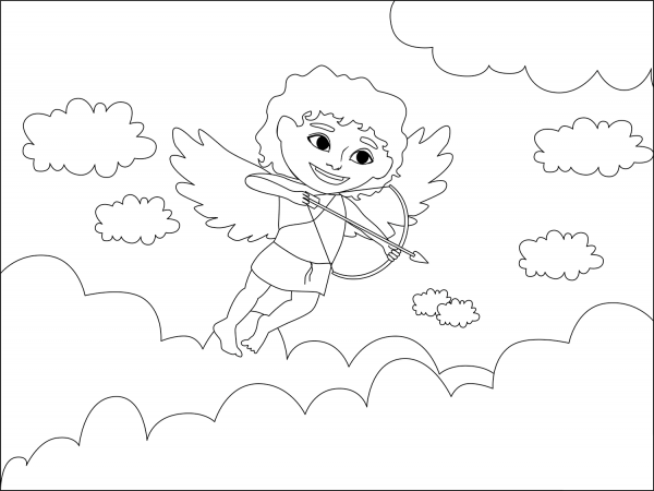 Cupid coloring page image