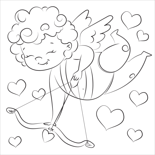 Cupid coloring page image