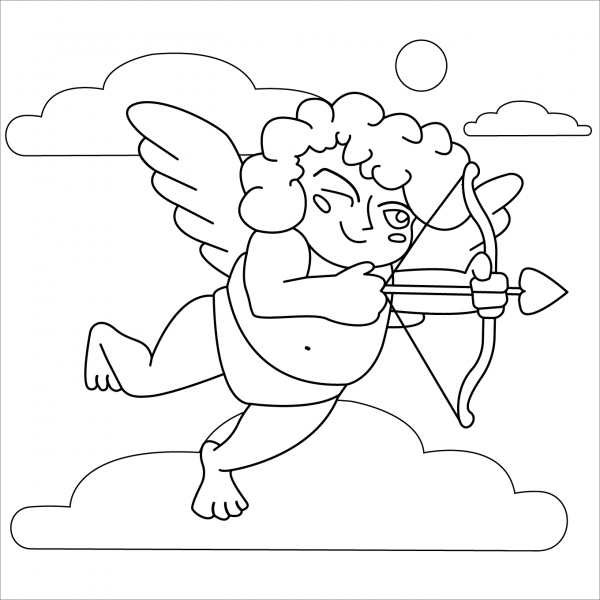 Cupid coloring page image