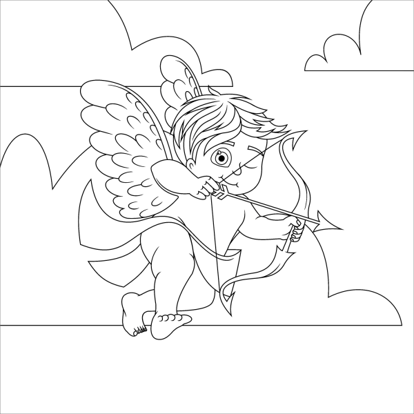 Cupid coloring page image
